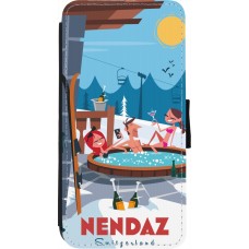 iPhone 7 / 8 / SE (2020, 2022) Case Hülle - Wallet schwarz Nendaz Mountain Jacuzzi