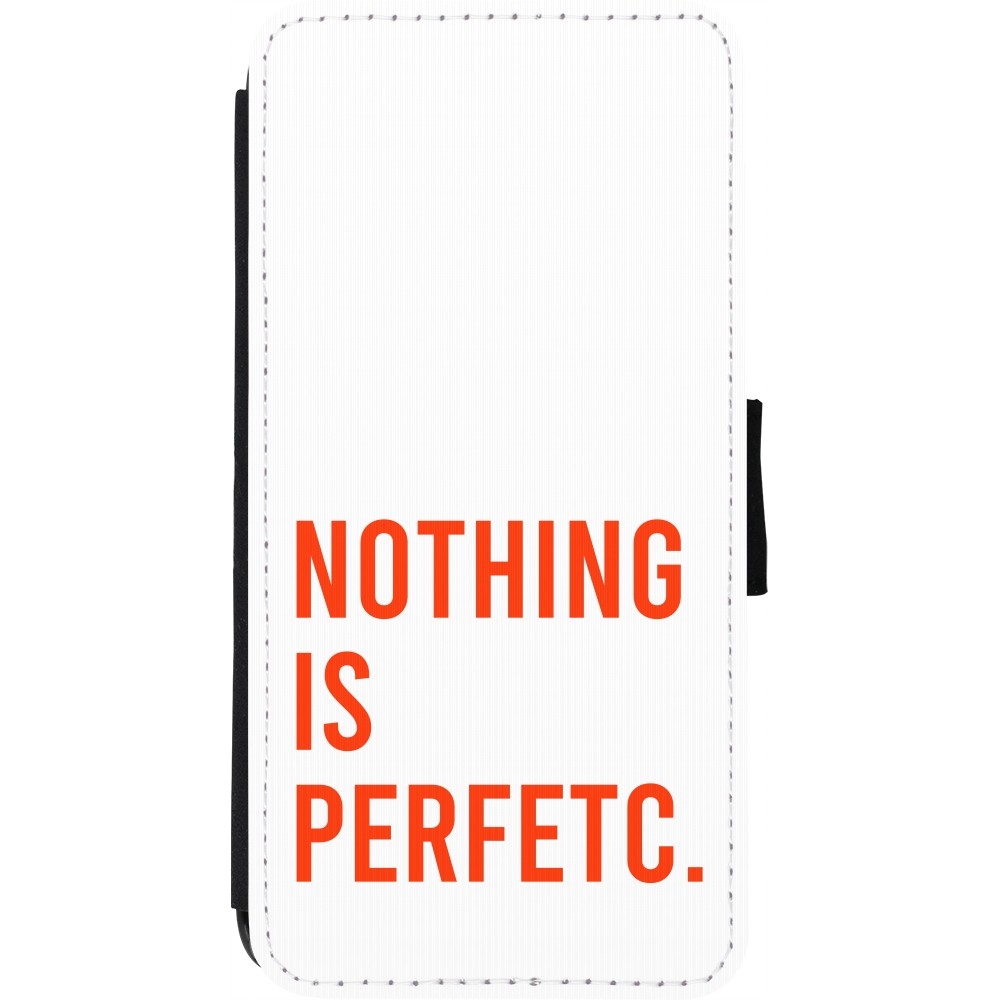 iPhone 7 / 8 / SE (2020, 2022) Case Hülle - Wallet schwarz Nothing is Perfetc