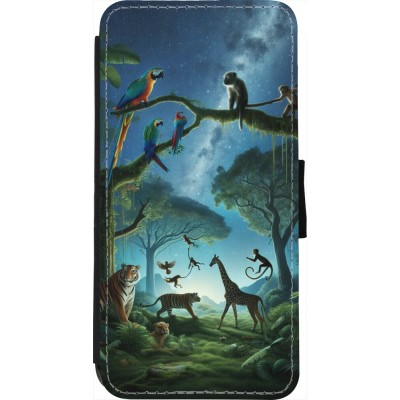 iPhone 7 / 8 / SE (2020, 2022) Case Hülle - Wallet schwarz Paradies der exotischen Tiere