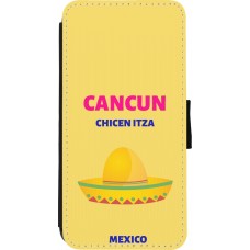 Coque iPhone 7 / 8 / SE (2020, 2022) - Wallet noir Pop Summer Destination Cancun
