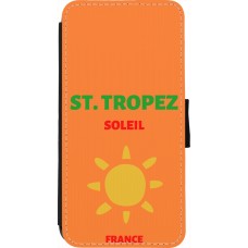 Coque iPhone 7 / 8 / SE (2020, 2022) - Wallet noir Pop Summer Destination St-Tropez