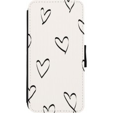 iPhone 7 / 8 / SE (2020, 2022) Case Hülle - Wallet schwarz Valentine 2023 minimalist hearts