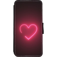 iPhone 7 / 8 / SE (2020, 2022) Case Hülle - Wallet schwarz Valentine 2023 single neon heart