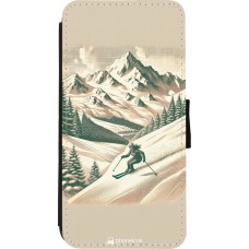 Coque iPhone 7 / 8 / SE (2020, 2022) - Wallet noir Vintage Ski Mountain