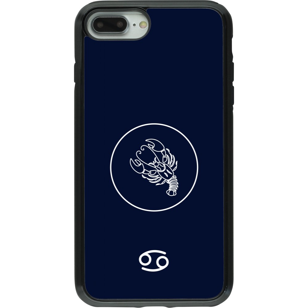 Coque iPhone 7 Plus / 8 Plus - Hybrid Armor noir Astrologie Cancer