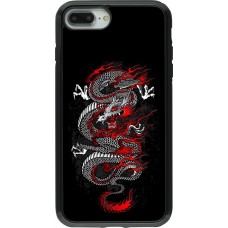 iPhone 7 Plus / 8 Plus Case Hülle - Hybrid Armor schwarz Japanese style Dragon Tattoo Red Black