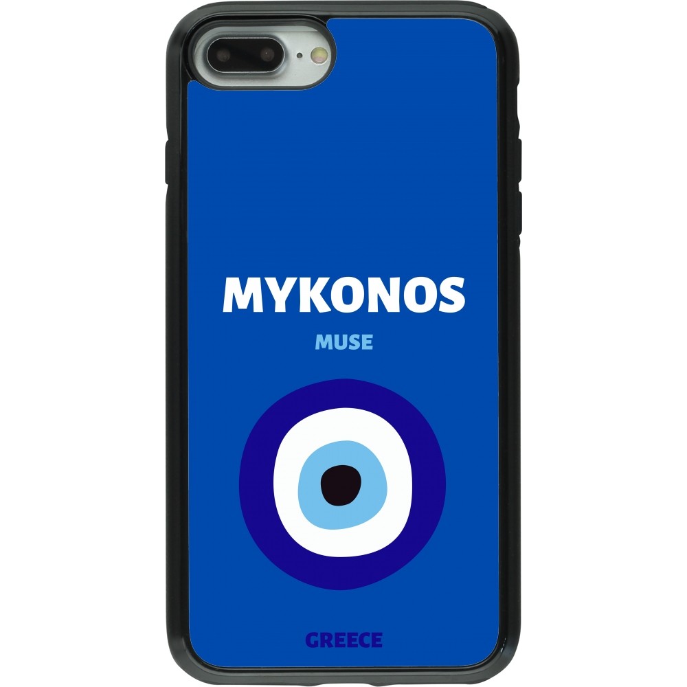 iPhone 7 Plus / 8 Plus Case Hülle - Hybrid Armor schwarz Pop Summer Destination Mykonos
