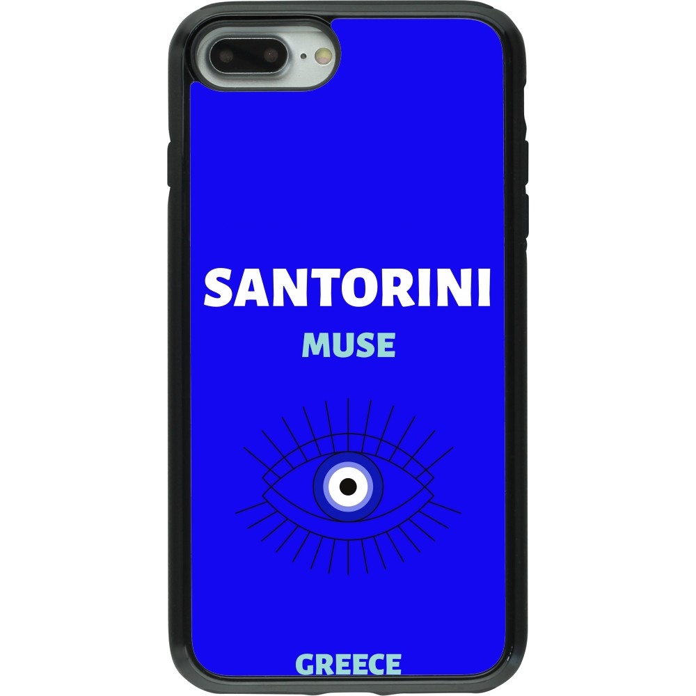 iPhone 7 Plus / 8 Plus Case Hülle - Hybrid Armor schwarz Pop Summer Destination Santorini