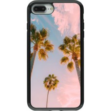 Coque iPhone 7 Plus / 8 Plus - Hybrid Armor noir Summer 2025 Palmiers