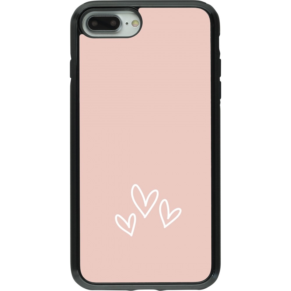 iPhone 7 Plus / 8 Plus Case Hülle - Hybrid Armor schwarz Valentine 2023 three minimalist hearts