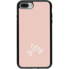 iPhone 7 Plus / 8 Plus Case Hülle - Hybrid Armor schwarz Valentine 2023 three minimalist hearts
