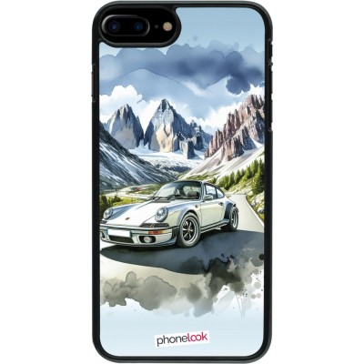 Coque iPhone 7 Plus / 8 Plus - Porsche 911 Mountain Watercolor