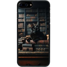 iPhone 7 Plus / 8 Plus Case Hülle - Katze Bücher dunkel