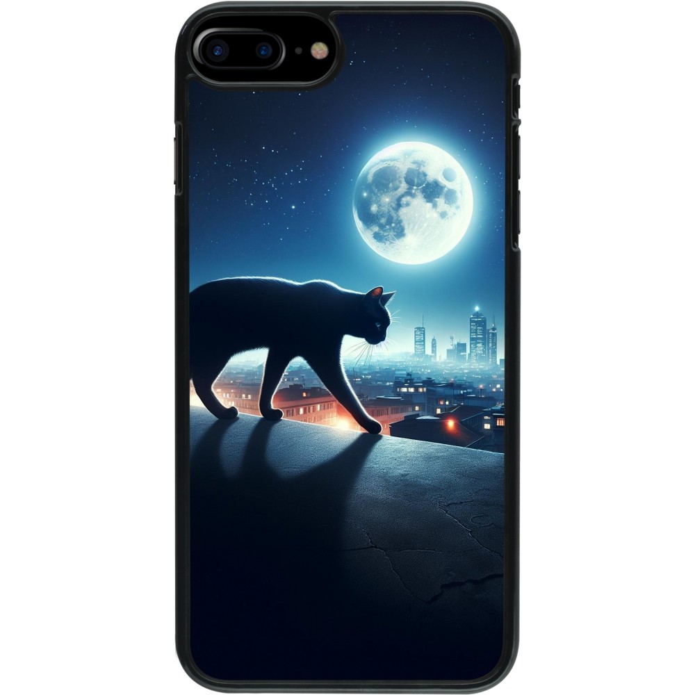 iPhone 7 Plus / 8 Plus Case Hülle - Schwarze Katze unter dem Vollmond