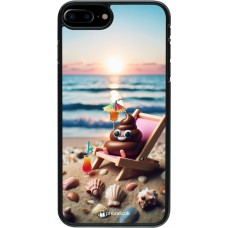 iPhone 7 Plus / 8 Plus Case Hülle - Kackhaufen Emoji auf Liegestuhl