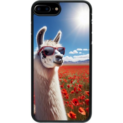 iPhone 7 Plus / 8 Plus Case Hülle - Lama Chic in Mohnblume
