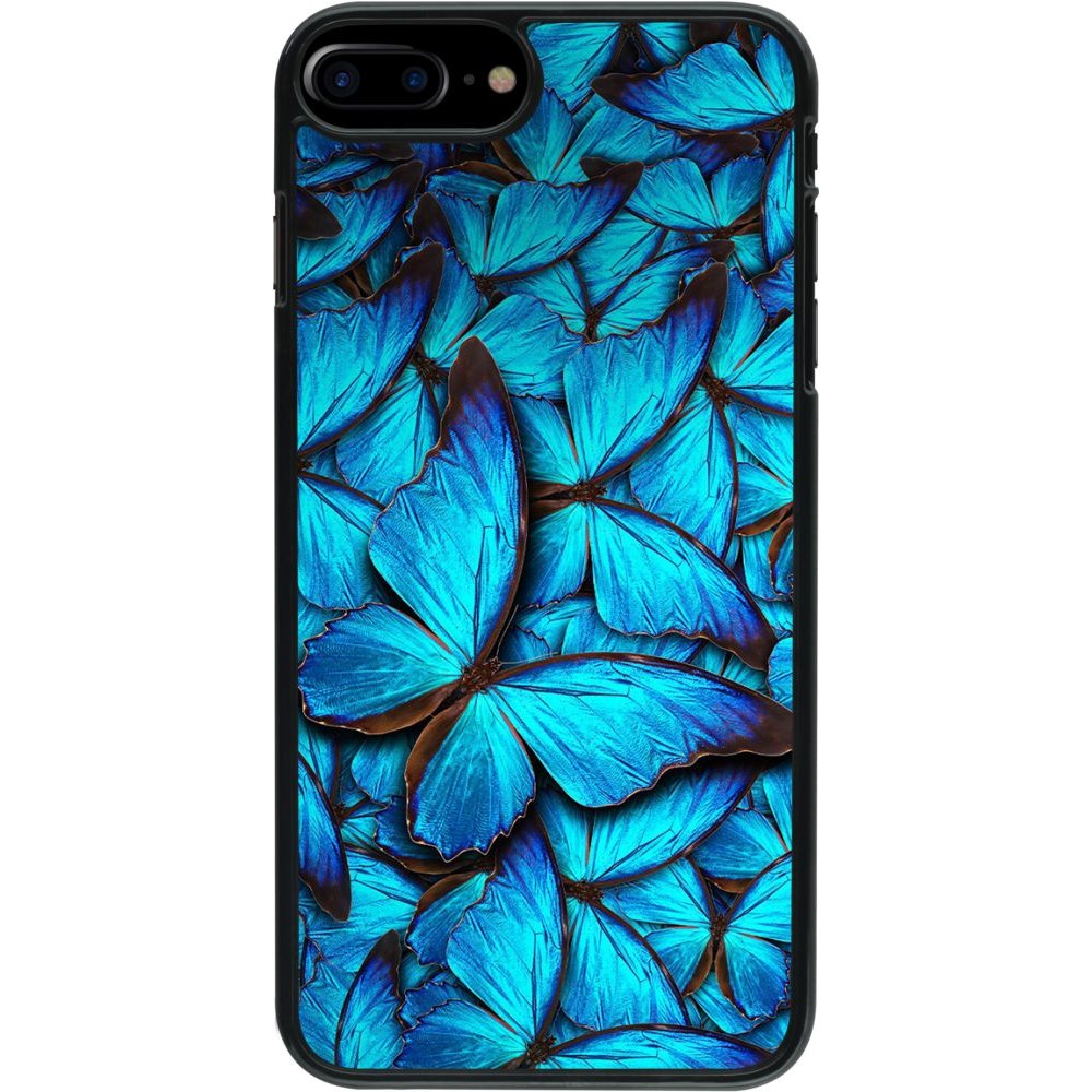 Coque iPhone 7 Plus / 8 Plus - Papillon - Bleu
