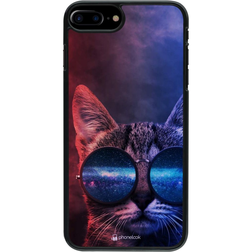 Coque iPhone 7 Plus / 8 Plus - Red Blue Cat Glasses