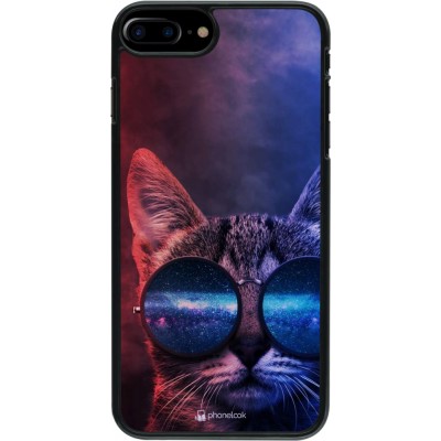 Coque iPhone 7 Plus / 8 Plus - Red Blue Cat Glasses