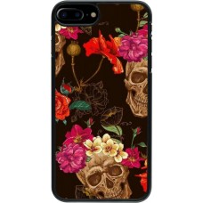 Coque iPhone 7 Plus / 8 Plus - Skulls and flowers