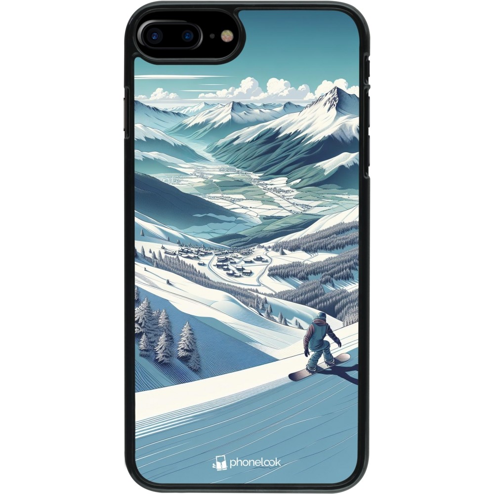 Coque iPhone 7 Plus / 8 Plus - Snowboarder Montagne