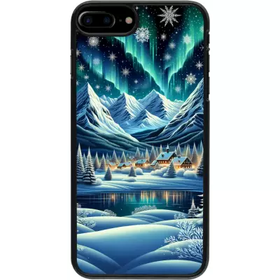 Coque iPhone 7 Plus / 8 Plus - Snowy Mountain Village Lake night