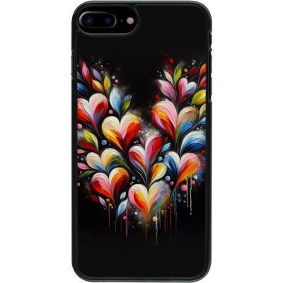 Coque iPhone 7 Plus / 8 Plus - Valentine 2024 Coeur Noir Abstrait