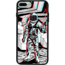 Hülle iPhone 7 Plus / 8 Plus - Silikon schwarz Anaglyph Astronaut