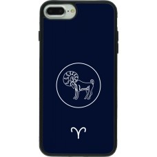 Coque iPhone 7 Plus / 8 Plus - Silicone rigide noir Astrologie Bélier