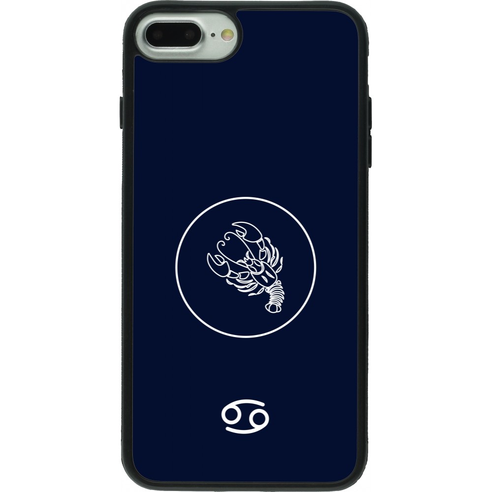 Coque iPhone 7 Plus / 8 Plus - Silicone rigide noir Astrologie Cancer
