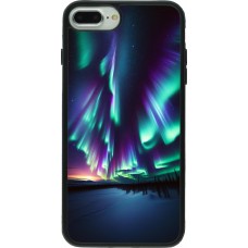 iPhone 7 Plus / 8 Plus Case Hülle - Silikon schwarz Funkelndes Nordlicht