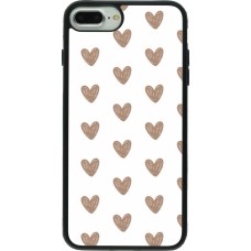 Coque iPhone 7 Plus / 8 Plus - Silicone rigide noir Autumn 2024 brown hearts