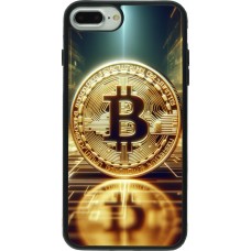 iPhone 7 Plus / 8 Plus Case Hülle - Silikon schwarz Bitcoin Stehen