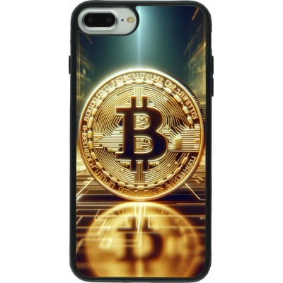 iPhone 7 Plus / 8 Plus Case Hülle - Silikon schwarz Bitcoin Stehen