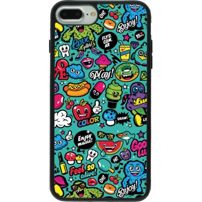 iPhone 7 Plus / 8 Plus Case Hülle - Silikon schwarz Cartoons old school