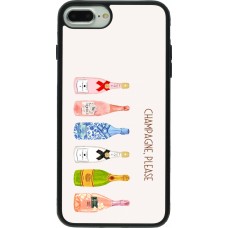 Coque iPhone 7 Plus / 8 Plus - Silicone rigide noir Champagne Please