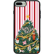 Coque iPhone 7 Plus / 8 Plus - Silicone rigide noir Christmas 25 Happy Holiday