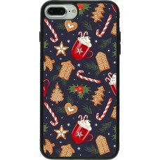 iPhone 7 Plus / 8 Plus Case Hülle - Silikon schwarz Christmas 25 Pattern Gingerbread House