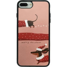 iPhone 7 Plus / 8 Plus Case Hülle - Silikon schwarz Christmas 25 Teckel Merry Xmas