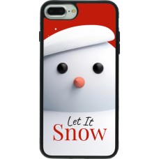 Coque iPhone 7 Plus / 8 Plus - Silicone rigide noir Christmas 25 Xmas Snowman