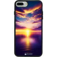 iPhone 7 Plus / 8 Plus Case Hülle - Silikon schwarz Sonnenuntergang gelb violett