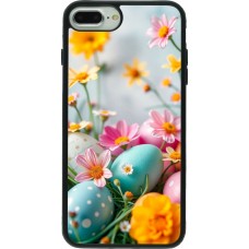 iPhone 7 Plus / 8 Plus Case Hülle - Silikon schwarz Easter 2026 Eggs with flowers