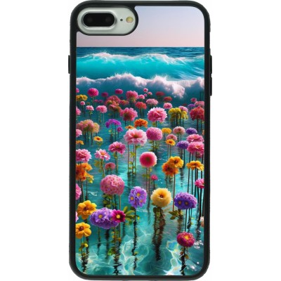 Coque iPhone 7 Plus / 8 Plus - Silicone rigide noir Flower sea waves