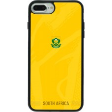 Coque iPhone 7 Plus / 8 Plus - Silicone rigide noir Maillot de football Afrique du Sud 2026 personnalisable