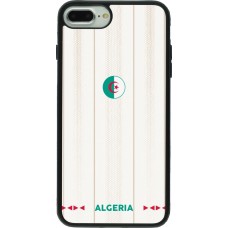 Coque iPhone 7 Plus / 8 Plus - Silicone rigide noir Maillot de football Algérie 2026 personnalisable