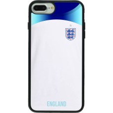 Coque iPhone 7 Plus / 8 Plus - Silicone rigide noir Maillot de football Angleterre 2022 personnalisable