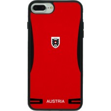 Coque iPhone 7 Plus / 8 Plus - Silicone rigide noir Maillot de football Autriche 2026 personnalisable