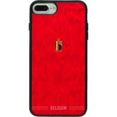 iPhone 7 Plus / 8 Plus Case Hülle - Silikon schwarz Belgien 2026 personalisierbares Fussballtrikot
