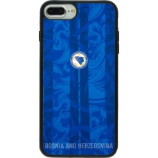 Coque iPhone 7 Plus / 8 Plus - Silicone rigide noir Maillot de football Bosnie-Herzégovine 2026 personnalisable