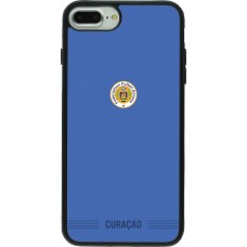 Coque iPhone 7 Plus / 8 Plus - Silicone rigide noir Maillot de football Curaçao 2026 personnalisable